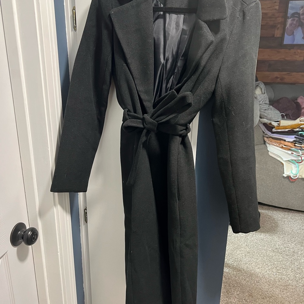 JustFab Classic Black Overcoat